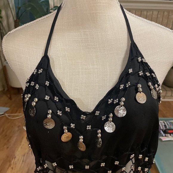 Backless Belly Dancer Top and Bottom - Picture 3 of 10